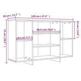 Sideboard High Gloss White 120x30x75 cm Engineered Wood - Close-Up Angle