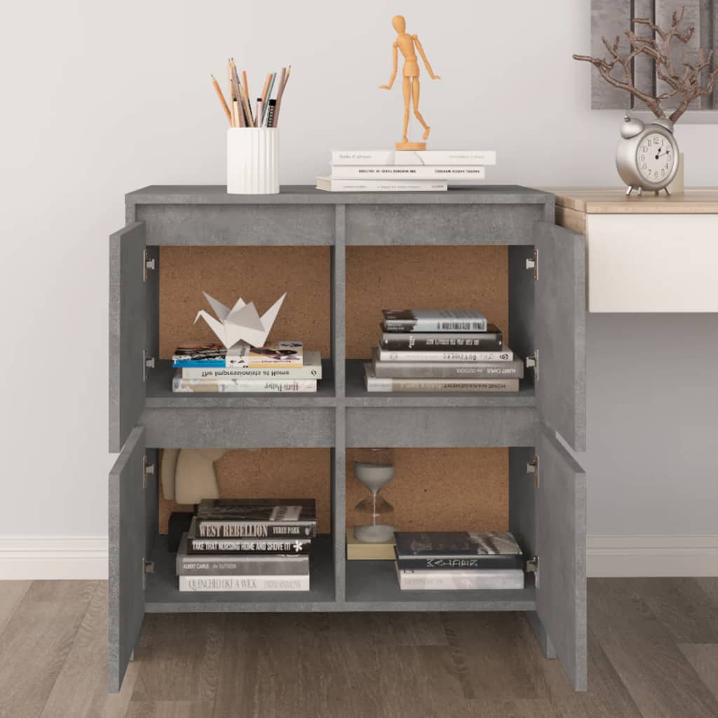 Sideboard Concrete Grey 70x41x75 cm Engineered Wood