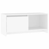 TV Cabinet White 90x35x40 cm Engineered Wood - Front View