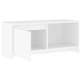 TV Cabinet White 90x35x40 cm Engineered Wood - 45-Degree Angle