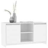 TV Cabinet White 102x37.5x52.5 cm Engineered Wood - Rear View