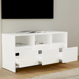 TV Cabinet White 102x37.5x52.5 cm Engineered Wood - Side View