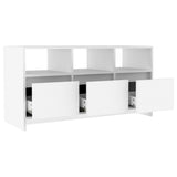 TV Cabinet White 102x37.5x52.5 cm Engineered Wood - 45-Degree Angle