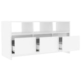 TV Cabinet High Gloss White 102x37.5x52.5 cm Engineered Wood - 45-Degree Angle