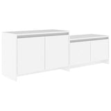 TV Cabinet White 146.5x35x50 cm Engineered Wood - Front View