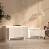 TV Cabinet White 146.5x35x50 cm Engineered Wood - Side View