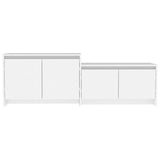 TV Cabinet White 146.5x35x50 cm Engineered Wood - Rear View