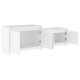 TV Cabinet White 146.5x35x50 cm Engineered Wood - Low Angle