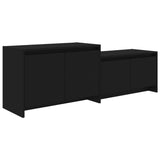 TV Cabinet Black 146.5x35x50 cm Engineered Wood - Front View
