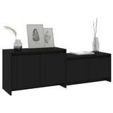 TV Cabinet Black 146.5x35x50 cm Engineered Wood - Top-Down View
