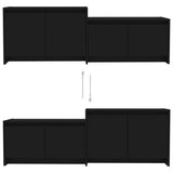 TV Cabinet Black 146.5x35x50 cm Engineered Wood - 45-Degree Angle