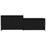 TV Cabinet Black 146.5x35x50 cm Engineered Wood - Rear View