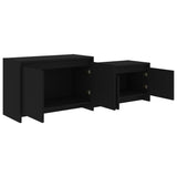 TV Cabinet Black 146.5x35x50 cm Engineered Wood - Low Angle