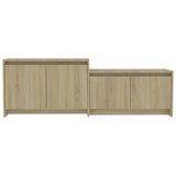 TV Cabinet Sonoma Oak 146.5x35x50 cm Engineered Wood - Rear View