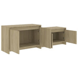 TV Cabinet Sonoma Oak 146.5x35x50 cm Engineered Wood - Low Angle
