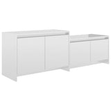 TV Cabinet High Gloss White 146.5x35x50 cm Engineered Wood - Front View
