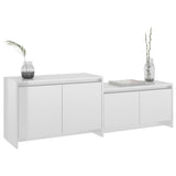 TV Cabinet High Gloss White 146.5x35x50 cm Engineered Wood - Top-Down View
