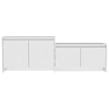 TV Cabinet High Gloss White 146.5x35x50 cm Engineered Wood - 45-Degree Angle