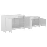 TV Cabinet High Gloss White 146.5x35x50 cm Engineered Wood - Close-Up Angle