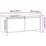 Coffee Table White 90x50x41.5 cm Engineered Wood