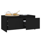 Coffee Table Black 90x50x41.5 cm Engineered Wood - Top-Down View