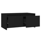 Coffee Table Black 90x50x41.5 cm Engineered Wood - Close-Up Angle