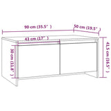 Coffee Table Black 90x50x41.5 cm Engineered Wood - Low Angle