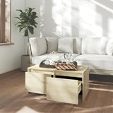 Coffee Table Sonoma Oak 90x50x41.5 cm Engineered Wood - Side View
