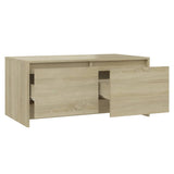 Coffee Table Sonoma Oak 90x50x41.5 cm Engineered Wood - Close-Up Angle