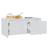 Coffee Table High Gloss White 90x50x41.5 cm Engineered Wood