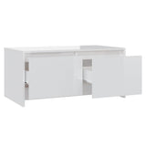 Coffee Table High Gloss White 90x50x41.5 cm Engineered Wood