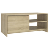 Coffee Table Sonoma Oak 102x50x45 cm Engineered Wood - Front View