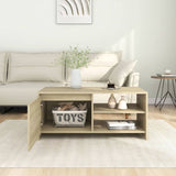 Coffee Table Sonoma Oak 102x50x45 cm Engineered Wood - Side View