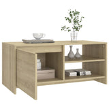 Coffee Table Sonoma Oak 102x50x45 cm Engineered Wood - Top-Down View