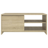 Coffee Table Sonoma Oak 102x50x45 cm Engineered Wood - 45-Degree Angle