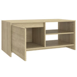 Coffee Table Sonoma Oak 102x50x45 cm Engineered Wood - Rear View