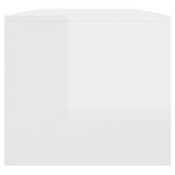 Coffee Table High Gloss White 102x50x45 cm Engineered Wood