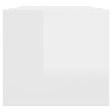 Coffee Table High Gloss White 102x50x45 cm Engineered Wood - Close-Up Angle