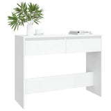 Console Table White 100x35x76.5 cm Engineered Wood - Side View