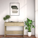 Console Table Sonoma Oak 100x35x76.5 cm Engineered Wood - Top-Down View