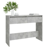 Console Table Concrete Grey 100x35x76.5 cm Engineered Wood - Side View