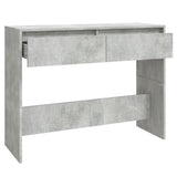 Console Table Concrete Grey 100x35x76.5 cm Engineered Wood - Rear View