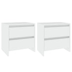 Bedside Cabinets 2 pcs White 45x34.5x44.5 cm Engineered Wood