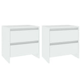 Bedside Cabinets 2 pcs White 45x34.5x44.5 cm Engineered Wood - Front View
