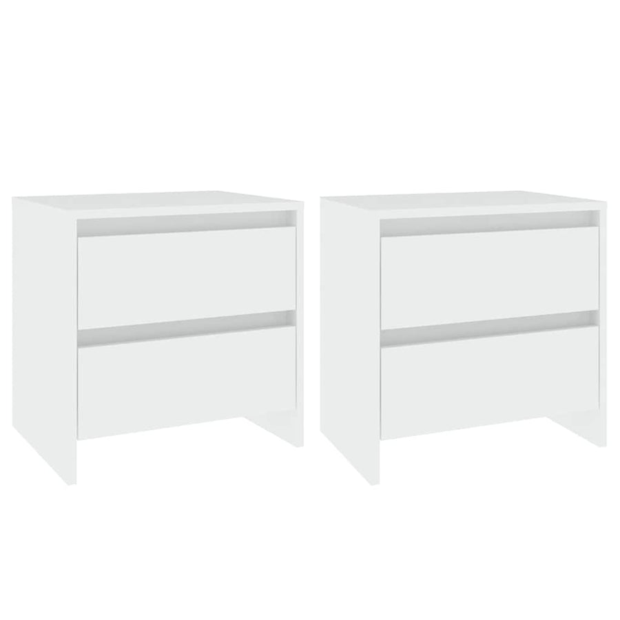 Bedside Cabinets 2 pcs White 45x34.5x44.5 cm Engineered Wood