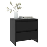 Bedside Cabinet Black 45x34.5x44.5 cm Engineered Wood - Rear View