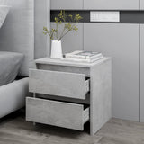 Bedside Cabinet Concrete Grey 45x34.5x44.5 cm Engineered Wood - Close-Up Angle
