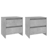 Bedside Cabinets 2 pcs Concrete Grey 45x34.5x44.5 cm Engineered Wood - Front View