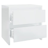 Bedside Cabinets 2 pcs High Gloss White 45x34.5x44.5 cm Engineered Wood - 45-Degree Angle