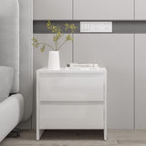 Bedside Cabinets 2 pcs High Gloss White 45x34.5x44.5 cm Engineered Wood - Low Angle